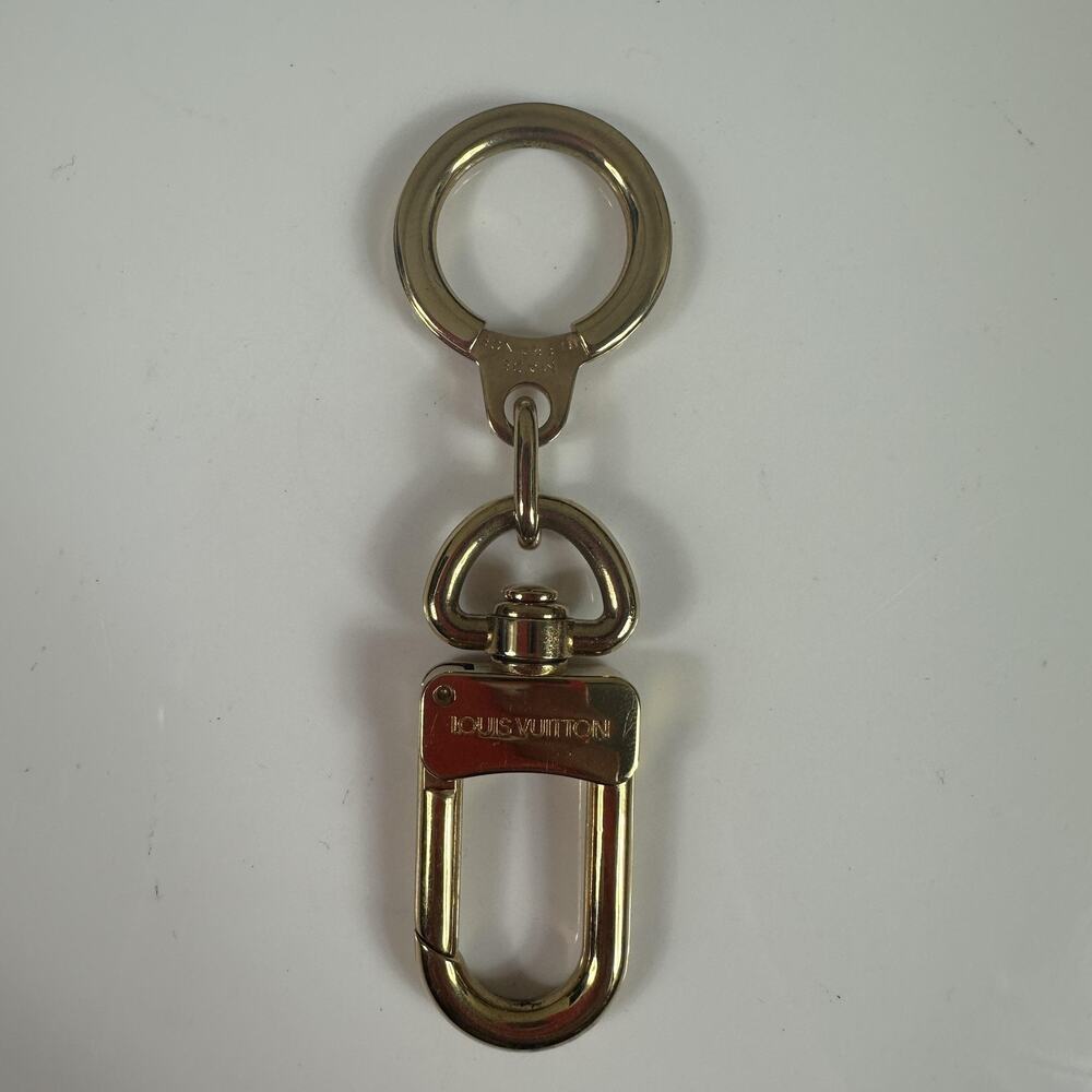 Louis Vuitton Keyring Womens One Size Gold Tone Logo Made In France Keychain